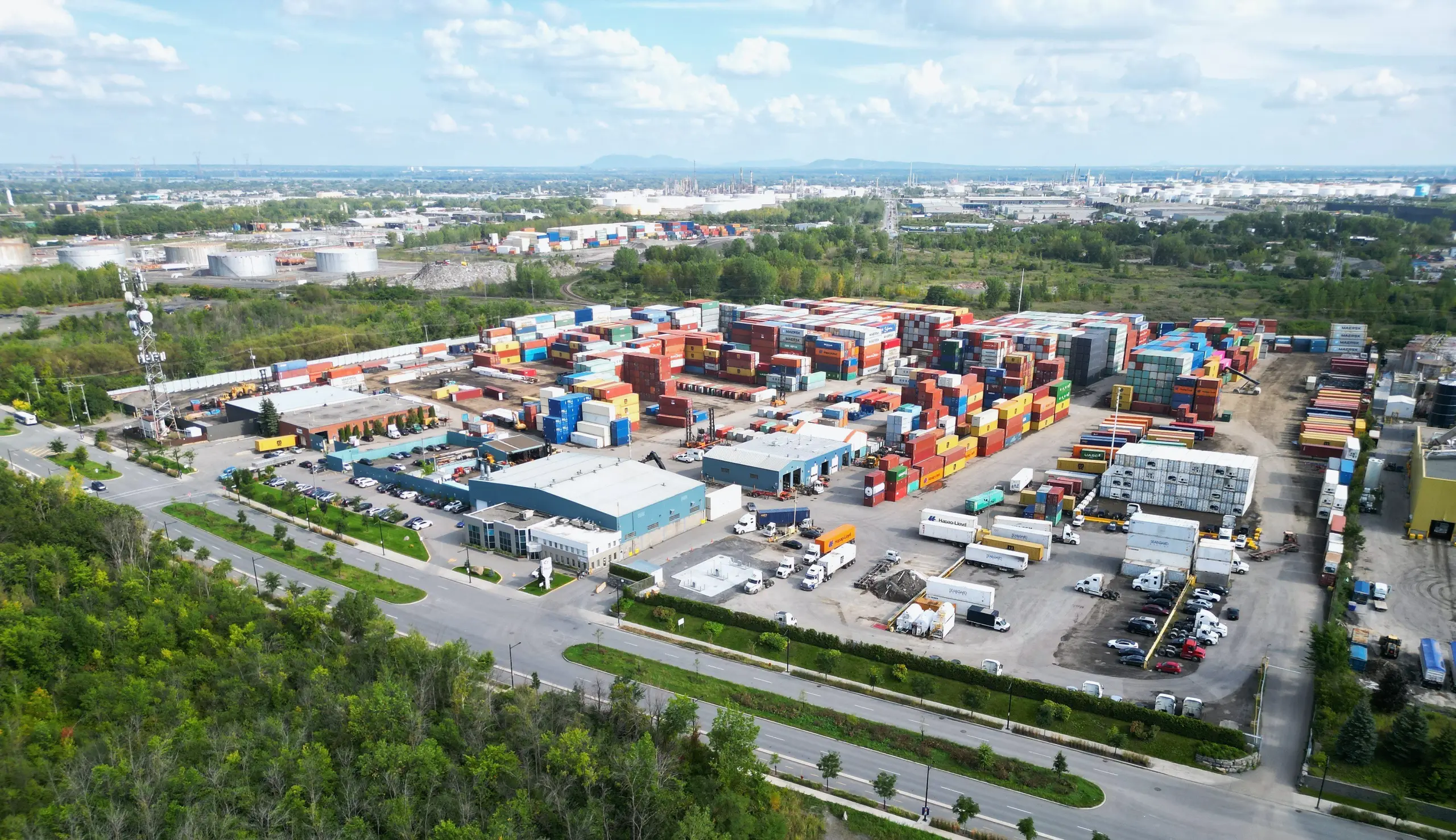 The GT Group container terminal yard in Montreal seen from the air